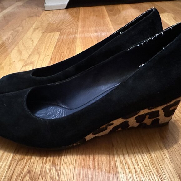 Calfskin Leopard Wedges - Picture 4 of 8